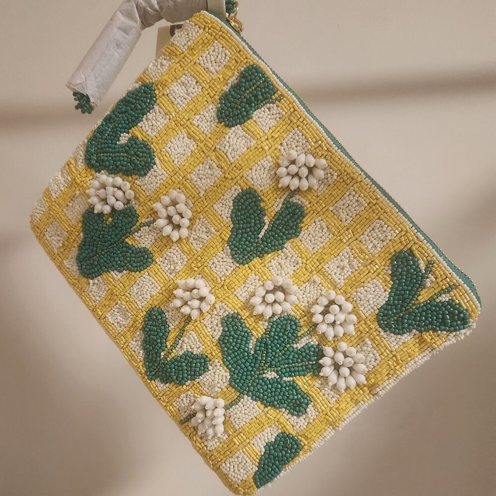 ALL THE LIKES! By Anthropologie  Fiona Large BEADED Pouch NEW